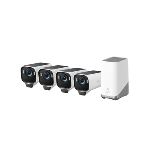 eufyCam S3 Pro 4-Kamera-Set, 4K Kabellose Solar-Überwachungskamera Außen, MaxColor Nachtsicht, Forever Power 2.0, Gesichtserkennung-KI, Erweiterbarer Lokaler Speicher, Ohne Montaliche ABO-Ko