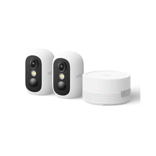 eufy Security eufyCam C35 2-Cam Kit, Wireless Indoor/Outdoor Camera, Magnetic Mount, Color Night Vision, Local Storage, No Monthly Fee, IP67, Facial Recognition, Solar Panel Compatible, Buil