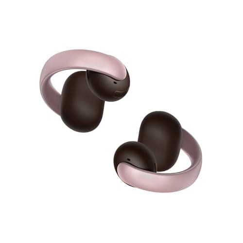 Soundcore AeroClip by Anker, Open-Ear Earbuds, Clip-On Headphones, Adaptive Comfort, Clear Calls with 4 Mics and AI, Stable Fit, 12mm Drivers for Powerful Bass, Hi-Res, Open-Ring Design Rosy