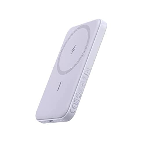 Anker 621 Magnetic Portable Charger (MagGo), 5,000mAh Wireless Power Bank with USB-C Cable, Magsafe-Compatible Battery Pack for iPhone 16/15/14/13/12 Series Purple 4.13 x 2.62 x 0.45 inches