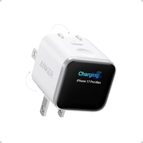 Anker Smart Display Charger,Anker Nano 45W Max GaN Fast Charging USB C Charger Block,180° Foldable Plug,Smart Recognition,Built-in Care Mode,for iPhone17/16/15(Non-Battery,One USB-C Port,No