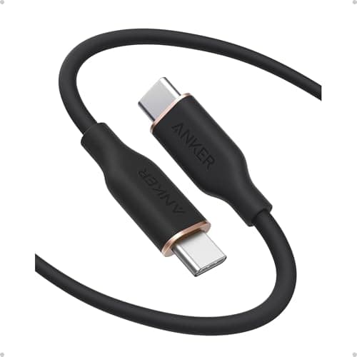 Anker USB C Cable, Type C Fast Charging Flow Cord for iPhone 1716/15 Series, MacBook Pro 2020, and More (USB 2.0,240W, 1 Pack, Black, 6FT) 6FT Black 1