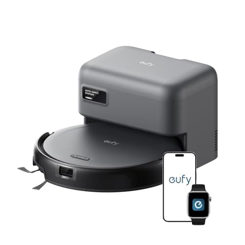 eufy C10 Robot Vacuum Self Emptying, 8 Weeks Hands Free, Advanced Smart Mapping with LiDAR Navigation, 2.85-Inch Slim Design, Powerful Suction, Edge Expansion Brush for Pet Hair, Carpet Dete
