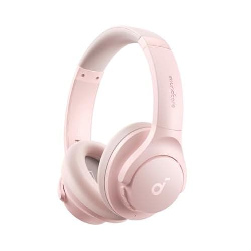 Soundcore by Anker Q20i Hybrid Active Noise Cancelling Headphones, Wireless Over-Ear Bluetooth, 40H Long ANC Playtime, Hi-Res Audio, Big Bass, Customize via an App, Transparency Mode (Pink)