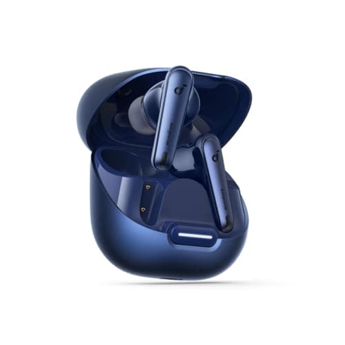 Soundcore by Anker Liberty 4 NC Wireless Earbuds, 98.5% Noise Reduction, Adaptive Noise Cancelling to Ears and Environment, Hi-Res Sound, 50H Battery, Wireless Charging, Bluetooth 5.3 Navy B