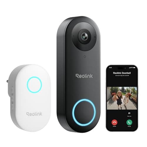 Reolink Wired Video Doorbell with Chime, 2K 5MP HD, 2.4/5GHz Wi-Fi Doorbell Camera, 180° Head-to-Toe View, Video Call, AI Detection, hardwired/plug-in installation, No Monthly Fee For Local