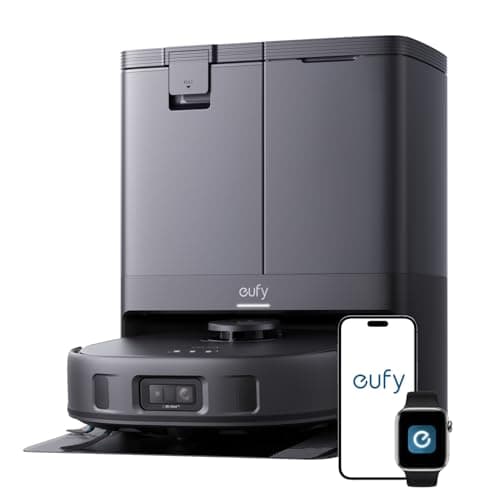 eufy X10 Pro Omni Robot Vacuum and Mop Combo, 8,000 Pa, Dual Mops with 12 mm Auto-Lift and Carpet Detection, AI Obstacle Avoidance, Auto Mop Washing&Drying, Self-Emptying, Self-Refilling 01-