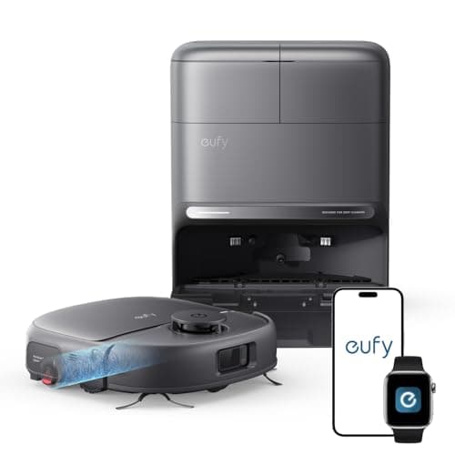 eufy C28 Robot Vacuum and Mop Combo,15,000 Pa Suction, HydroJet Always Fresh Roller Mop, Upgraded from X10 Pro, Zero-Tangle Design for Pet Hair, Auto Mop Washing&Drying, Self-Emptying&Refill