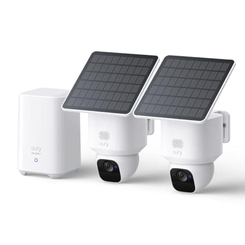 eufy Security SoloCam E30, 2-Cam Pack Kit, Security Cameras Wireless Outdoor, Solar Camera Outdoor Wireless, 360° Pan, AI Tracking, 2K Clarity, No Monthly Fee, Built-in Local Storage (Up to