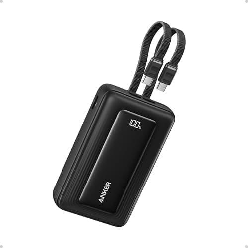 Anker Zolo Power Bank (2025 Upgraded Version), 45W Max Fast Charging, 20,000mAh Battery Pack, Dual Built-in USB-C Cables, USB-C&A Port, for iPhone 17/16 Series, Galaxy, MacBook, and More Bla