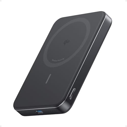Anker MagGo Powerbank, Ultra-schlankes 10.000mAh magnetisches Akkupack, Qi2-zertifiziert, portabel, 15W Ultra-schnelles MagSafe-kompatibles Ladegerät, ergonomisches Design, nur für iPhone 17