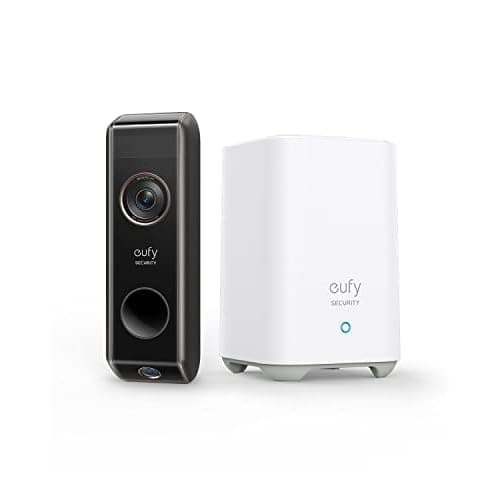 eufy Security Video Doorbell Dual Camera, 2K HD, Wireless, Battery-Powered, HomeBase, Dual Motion Detection, Smart Recognition, No Monthly Fee, 16GB Storage Doorbell S330+Homebase