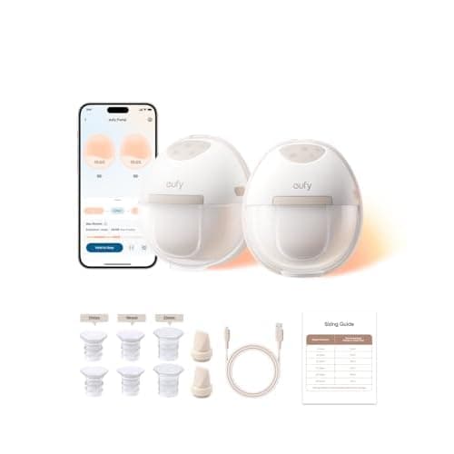 eufy Heated Wearable Breast Pump E20, 3 Heat Levels, Hands-Free Breast Pump with Innovative HeatFlowTM, Optimized Rhythim via App, Hospital-Grade SSuction, Ultra-Slim and Quiet for In-Bra Us