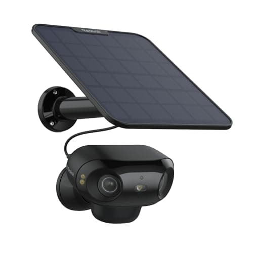 Reolink 4K Solar Überwachungskamera Aussen Akku, ColorX-Nachtsicht, 180°-Weitwinkel, 8MP Drahtlose WLAN IP Kamera, 2.4/5GHz Wi-Fi 6, KI-Erkennung, Zeitraffer, Argus 4 Pro (Schwarz) + 6W Sola