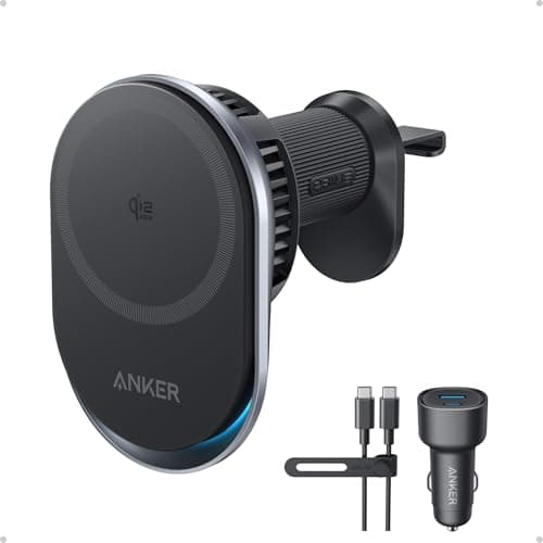 Anker Prime MagSafe Car Mount Charger, Qi2 25W Certified Wireless Car Charger with AirCool, Strong Magnets, Air Vent Mount for iPhone 17-12 Series (Check Vent Compatibility, 60W Adapter Incl