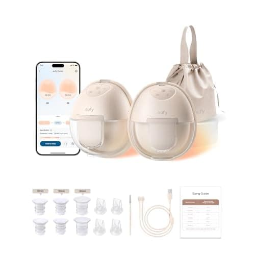eufy Security Wearable Breast Pump S1 Electric Hands-Free Breast Pump with Heating Technology, App-Controlled Smart Rhythm, Hospital-Grade Suction, Portable Design, Leak-Proof and Ultra-Quie