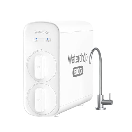 Waterdrop G5P500 Reverse Osmosis Water Filter, NSF/ANSI 58 & 372 Certified, 7 Stage Reverse Osmosis System, 500G RO Water Filtration System, 2:1 Pure to Drain, Reduces TDS PFAS, BPA Free Whi