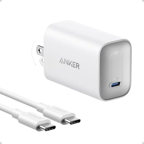 Anker Nano Charger, 100W Foldable MacBook Charger for iPhone 17 Series, and All USB C Devices, 6ft USB-C Cable Included, Compatible with MagSafe White