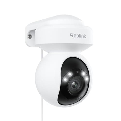 REOLINK 4K Outdoor Plug-in WiFi 6 Security Camera, PTZ Camera for Home Security, Wi-Fi 6 New Tech, Motion Tracking, Smart Detection, 3X Optical Zoom, Motion Spotlight, Local Storage, E1 Outd