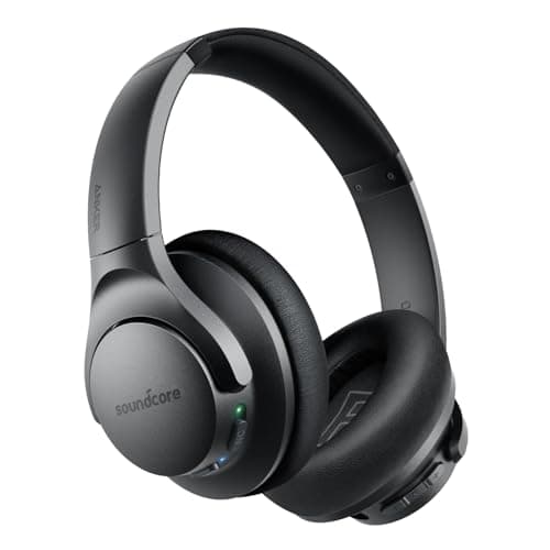 Soundcore Anker Life Q20 Hybrid Active Noise Cancelling Headphones, Wireless Over Ear Bluetooth Headphones, 60H Playtime, Hi-Res Audio, Deep Bass, Foam Ear Cups, Travel, Office, USB-C Chargi