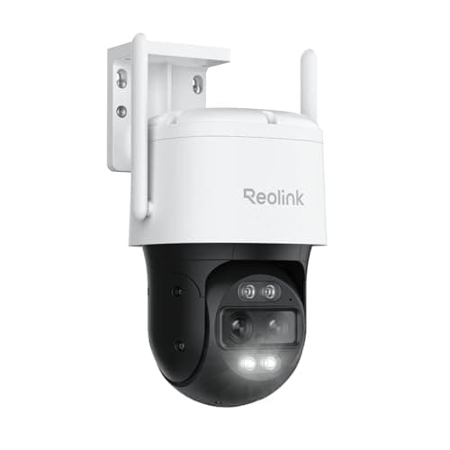 REOLINK 4K Wired WiFi Outdoor Security Camera, 8MP Dual Lens, 360 PTZ Camera, Auto Tracking, 2.4/5GHz Wi-Fi Smart Person/Vehicle/Animal Detection, 6X Hybrid Zoom, Color Night Vision, TrackMi