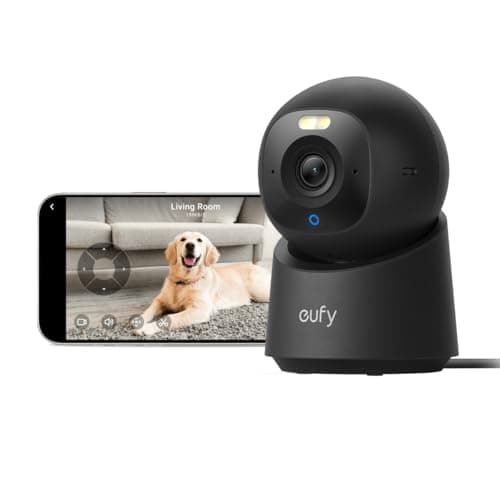 eufy Security 4K Indoor Camera E30,360° Pan Tilt,AI Auto Tracking,Color Night Vision,Pet/Baby/Nanny Monitor with Two-Way Audio,AI Human/Pet Detection,Works with HomeKit, No Monthly Fee, Blac