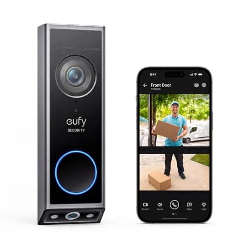 eufy Security Video Doorbell E340,No Subscription,Dual Cameras,2K FHD,Head-to-Toe View, Doorbell Camera Wireless & Wired, Color Night Vision, Two-Way Talk, AI Motion/Package Detection, Built