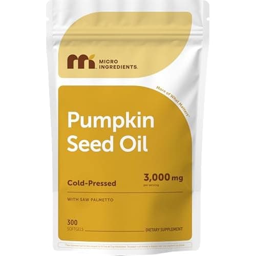 Micro Ingredients Pumpkin Seed Oil with Saw Palmetto,300 Softgels | Cold Pressed, Pure Virgin Oil, Essential Fatty Acids, & Phytosterols | Non-GMO