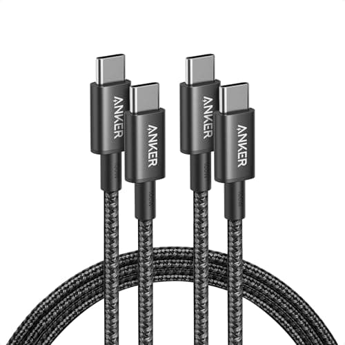 Anker USB C to USB C Cable, 2-Pack 6 FT (1.8 m) Type C 100W Charger Cord, Fast Charging for iPhone 17 Series, MacBook Pro 2020, Pixel, and More (Black, Not for Video Output) Black 6ft