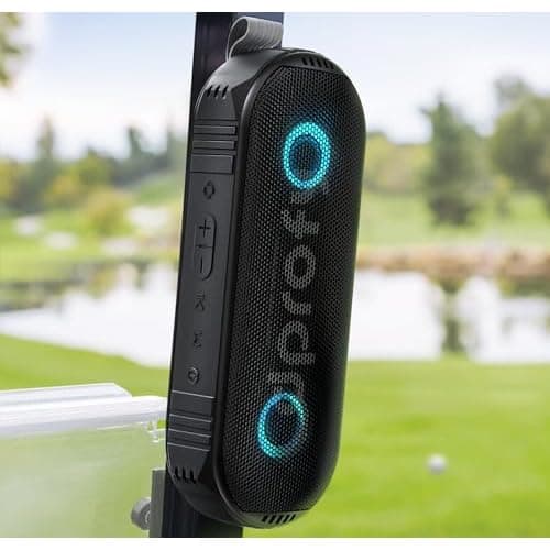 Dprofy New Play 2 Rounds, Magnetic Bluetooth Golf Speaker, Stereo Sound Portable Pro Wireless Waterproof Speaker with Rich Bass, Golf Accessories Golf Gifts (with Light)