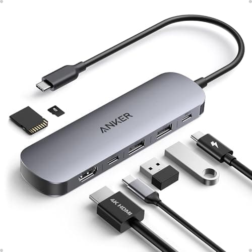 Anker USB C Hub, 7in1 Multi-Port USB Adapter for Laptop/Mac, 4K@60Hz USB C to HDMI Splitter, 85W Max PD, 2 USB 3.0 & 1 USBC Data Ports, SD/TF Card Reader, for Type C Devices (Charger Not Inc