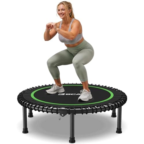 BCAN 450/550LBS Mini Rebounder Trampoline for Adults, 40"/48" Foldable Fitness Trampoline with Bungees, Quiet & Stable Exercise Trampoline Indoor/Home/Garden (BT2, Without Handle) 40IN 40-Gr