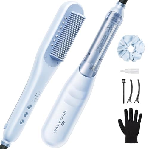 Wavytalk Pro Steam Hair Straightener Brush, Steamline Pro 3-in-1 Straightening Brush for Curly Hair, Fast Salon Results with Less Damage, Anti-Frizz and Hair Nourishment