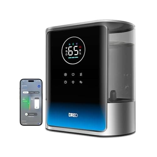 DREO 8L Smart Humidifier Large Room 600ft², HM717S, 80H Runtime Supersized Warm and Cool Mist Humidifiers for Bedroom Baby, 28dB Quiet Air Humidifier for Plants Indoor, Home, Whole House, Si