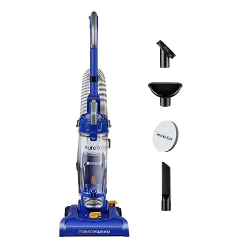 eureka NEU182A PowerSpeed Bagless Upright Vacuum Cleaner, Lite, Blue NEU182A w/ Washable Filter Blue