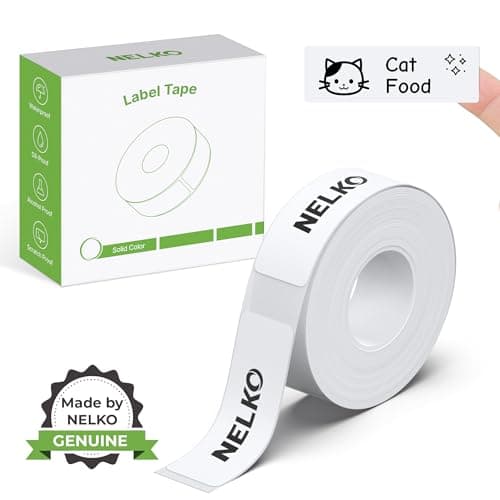 Nelko Genuine P21 Label Maker Tape, 14x40mm (0.55"x1.57"), Standard Laminated Thermal Label Tape Replacement, for Home Office, 180 Labels/Roll, White 0.55"x1.57"(14mmx40mm)-1 Roll White