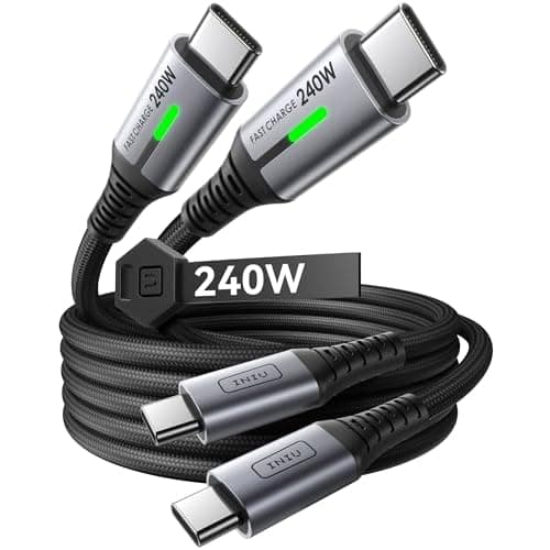 INIU USB C to USB C Cable,240W Fast Charging Type C Charger Cord,Braided USBC Phone Charger Cable for iPhone 17 16 Pro Max Samsung S25 S24 Laptops MacBook Air 15 M3 iPad Switch[3.3 ft + 3.3