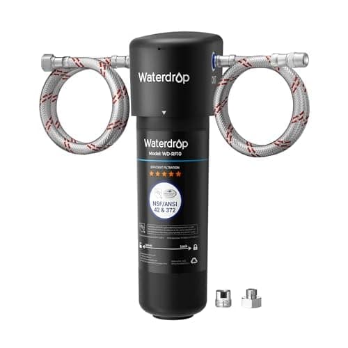 Waterdrop 10UA Under Sink Water Filter System, Reduces PFAS, PFOA/PFOS, Lead, Chlorine, Bad Taste & Odor, Under Counter Water Filter Connects Directly to Your Faucet, NSF/ANSI 42 Certified,