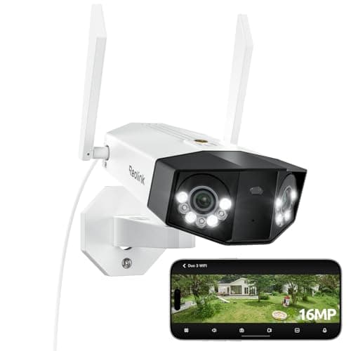 Reolink Duo 3 WiFi, 16MP Wi-Fi 6 Überwachungskamera Aussen WLAN mit 180° Panoramablick, Bewegungsspur, Dual-Lens WLAN Kamera Outdoor, 30m Farbnachtsicht, 24/7 Aufzeichnung, KI-Erkennung, IP6