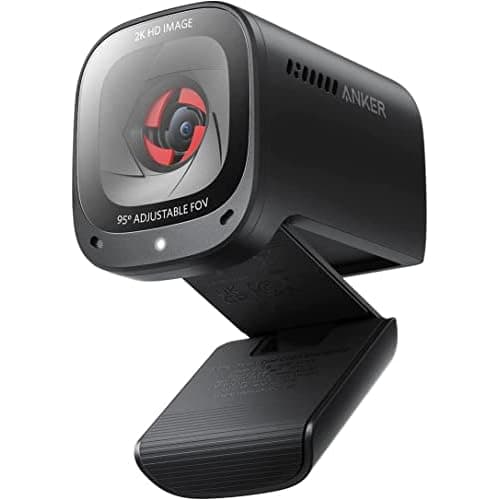 Anker PowerConf C200 2K Webcam for PC/Laptop/Mac, Computer Camera, Low-Light Correction, AI-Noise Canceling Mics, Adjustable Field of View, Built-in Privacy Cover, Stereo Mics, for Meeting