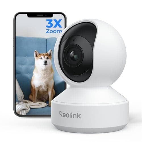 Reolink 4K Indoor Camera with 3X Optical Zoom, Pet Camera, Baby Monitor, Crying Sound Detection, Privacy Mode, Human/Pet Auto Tracking, 2.4/5GHz WiFi 6 Home Security Camera, 8MP Night vision