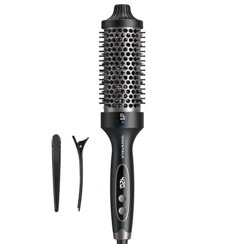 Wavytalk Thermal Brush Blowout Boost Grande, 1.77 Inch Heated Round Brush for Long Hair, Tourmaline Ceramic Negative Ion Technology Reduce Hair Damage, Dual Voltage Black