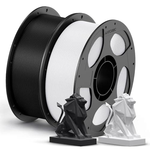 ANYCUBIC PETG Filament 1,75mm, Robustes und Langlebiges 3D Drucker Filament, Geringe Verzugneigung und hervorragende Schichthaftung, 2KG PETG Schwarz Weiß 2KG Schwarz Weiß