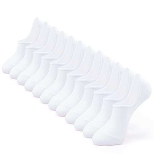 IDEGG No Show Socks Women & Men Low Cut Ankle Short Anti-slid Athletic Running Casual Invisible Liner Socks Small C_6 White
