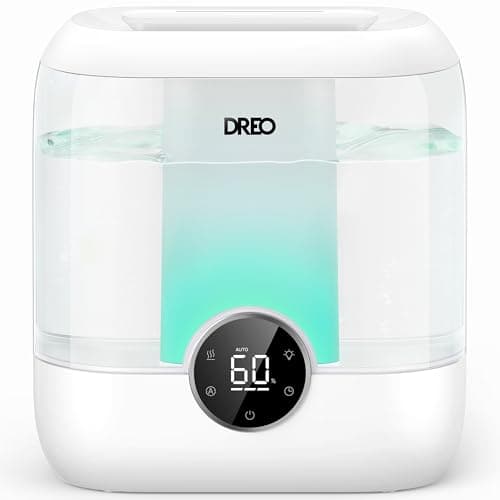 DREO Humidifiers for Bedroom, 6L Easy to Fill & Clean, 60H Runtime for Large room, 28 dB Quiet Cool Mist Air Humidifier for Plant, Baby Nursery, Home, Indoor, Night Light, Precise Humidity C
