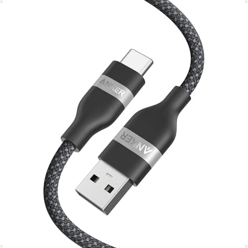 Anker Car Carplay Cable for iPhone 17 16 Pro Max Plus, Upcycled Braided USB A to USB C Car Charger Cord for Samsung Note20 and More (3FT, Black) Black 3ft
