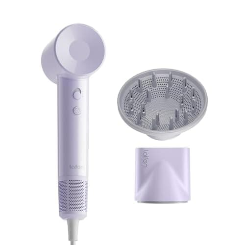 Laifen SE Lite Hair Dryer, Negative Ionic Blow Dryer with 100,000 RPM Brushless Motor for Fast Drying, High-Speed Low Noise Hair Dryer with Lightweight Design and 2 Nozzles Purple, HD110, Mo