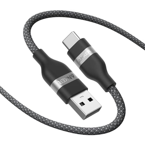 Anker Car Carplay Cable for iPhone 17 16 Pro Max Plus, Upcycled Braided USB A to USB C Car Charger Cord for Samsung Note20 and More (6FT, Black) Black 6ft