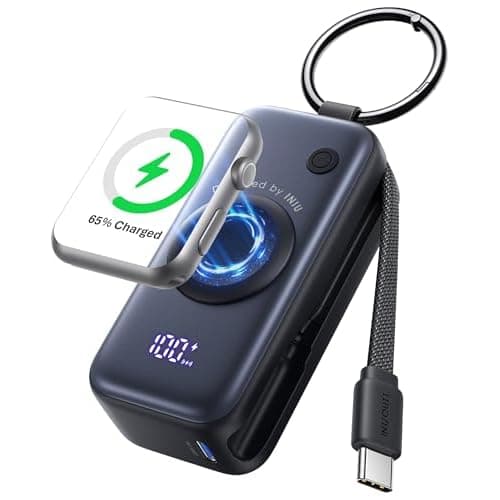 INIU SnapGo Mini Portable Charger, Power Bank for Apple Watch and iPhone, 5000mAh 20W PD Fast Charging Flight-Safe Travel Essential Battery Pack for Apple Watch Ultra 11 10 9 8 SE, iPhone Ai